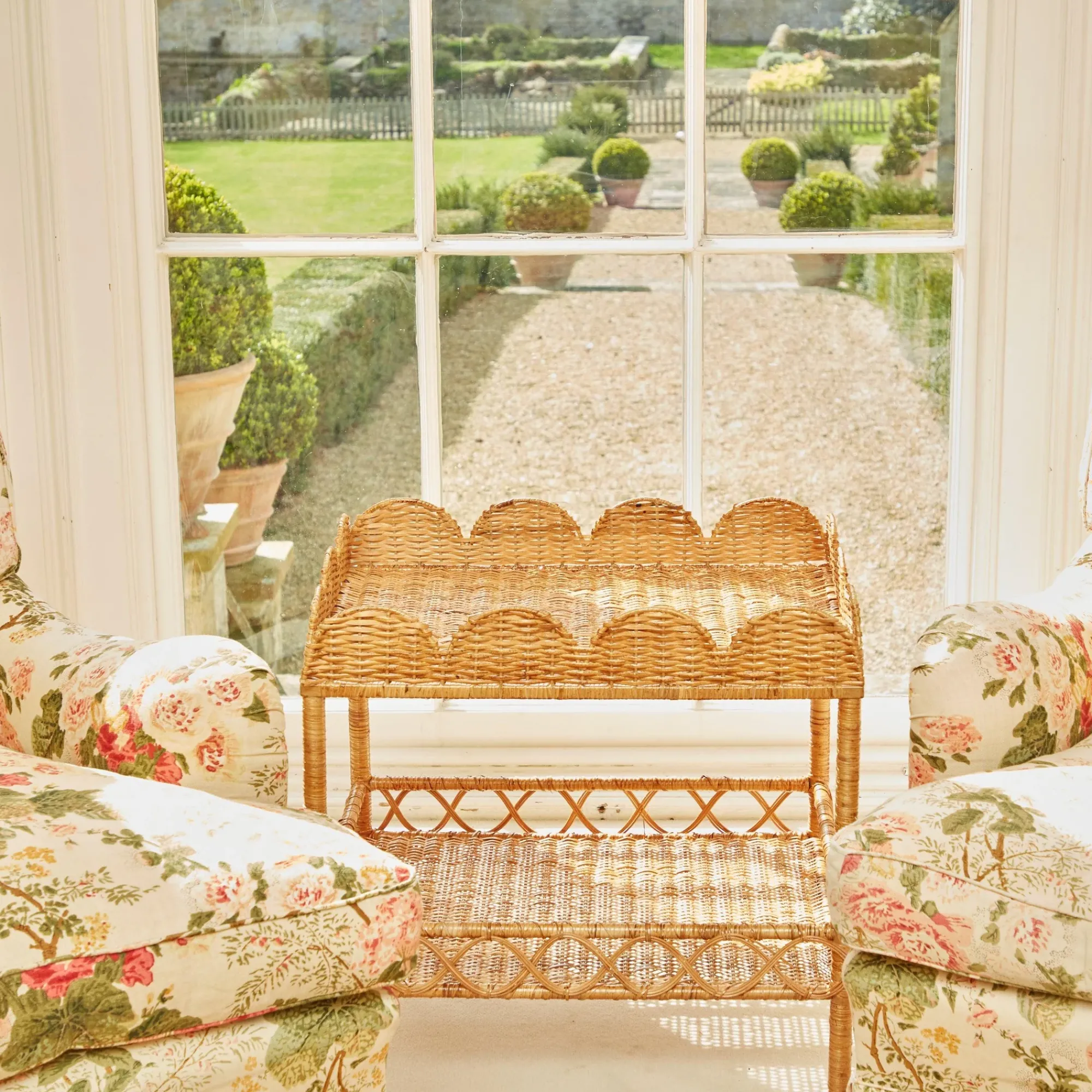 Sophia Rattan Side Table|Mrs. Alice Discount