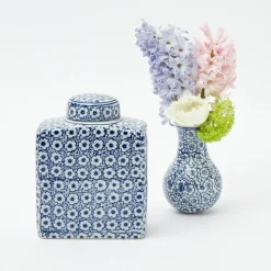 Square Floral Print Ginger Jar|Mrs. Alice New