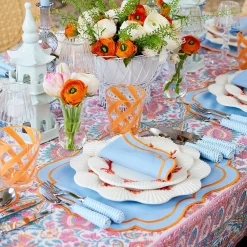 Sylvie Blue & Orange Placemats (Set Of 4)|Mrs. Alice