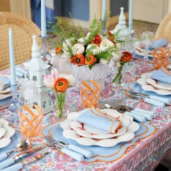 Sylvie Blue And Orange Placemats & Napkins (Set Of 4)|Mrs. Alice Sale