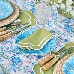 Sylvie Green Embroidered Napkins (Set Of 4)|Mrs. Alice Discount