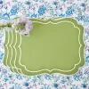 Sylvie Green Embroidered Placemats (Set Of 4)|Mrs. Alice Outlet