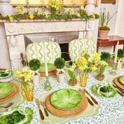 Sylvie Green Embroidered Placemats (Set Of 4)|Mrs. Alice Outlet