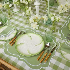 Sylvie Green Embroidered Placemats (Set Of 4)|Mrs. Alice Outlet