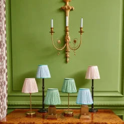 Tall Rechargeable Lamp With Green Lotus Lampshade|Mrs. Alice Outlet