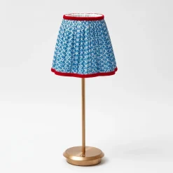 Tall Rechargeable Lamp With Blue Lotus Lampshade|Mrs. Alice Discount