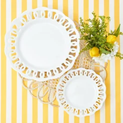 White Lace Dinner & Starter Plates (Set Of 8)|Mrs. Alice Discount