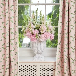 White Liliana Scalloped Rattan Urn|Mrs. Alice Best