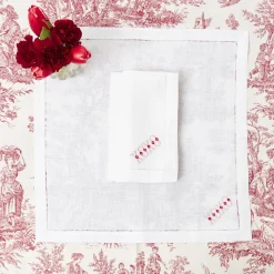 White Linen Xoxo Napkins (Set Of 4)|Mrs. Alice Discount