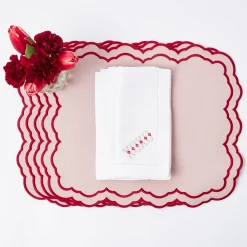 White Linen Xoxo Napkins (Set Of 4)|Mrs. Alice Discount