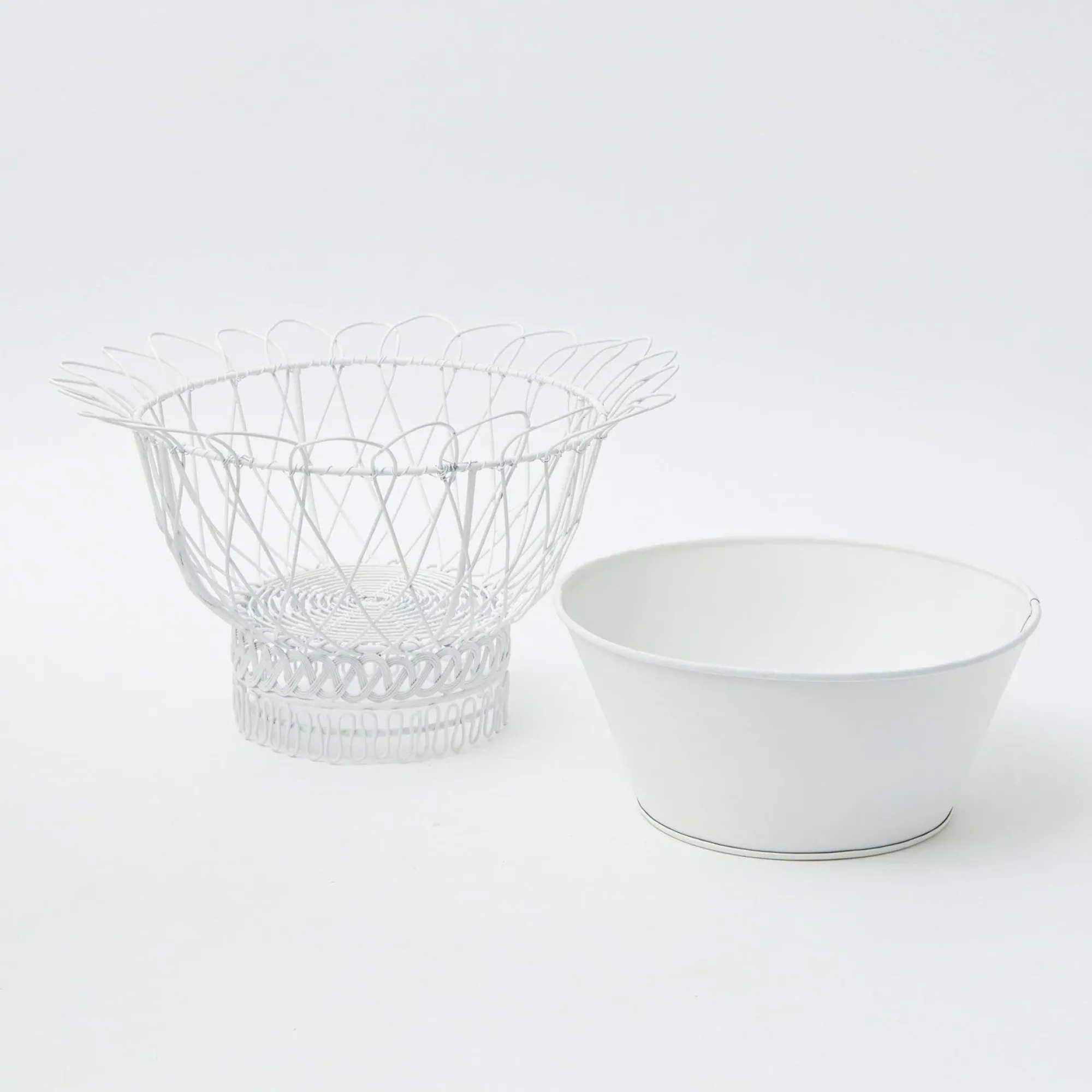 White Metal Planter|Mrs. Alice