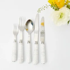 White Rattan Cutlery (5 Piece)|Mrs. Alice Outlet