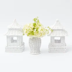 White Rattan Decoration Set|Mrs. Alice Clearance