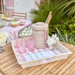 White Rattan Tray|Mrs. Alice Best