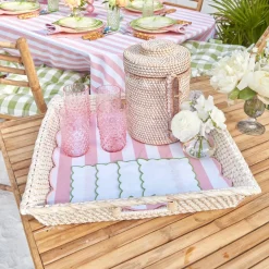 White Rattan Tray|Mrs. Alice Best