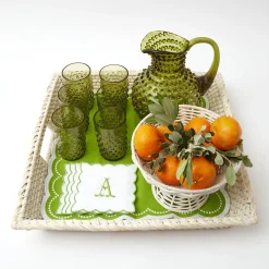 White Rattan Tray|Mrs. Alice Best