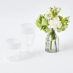 White Ribbon Water & Wine Glassware Set|Mrs. Alice Discount