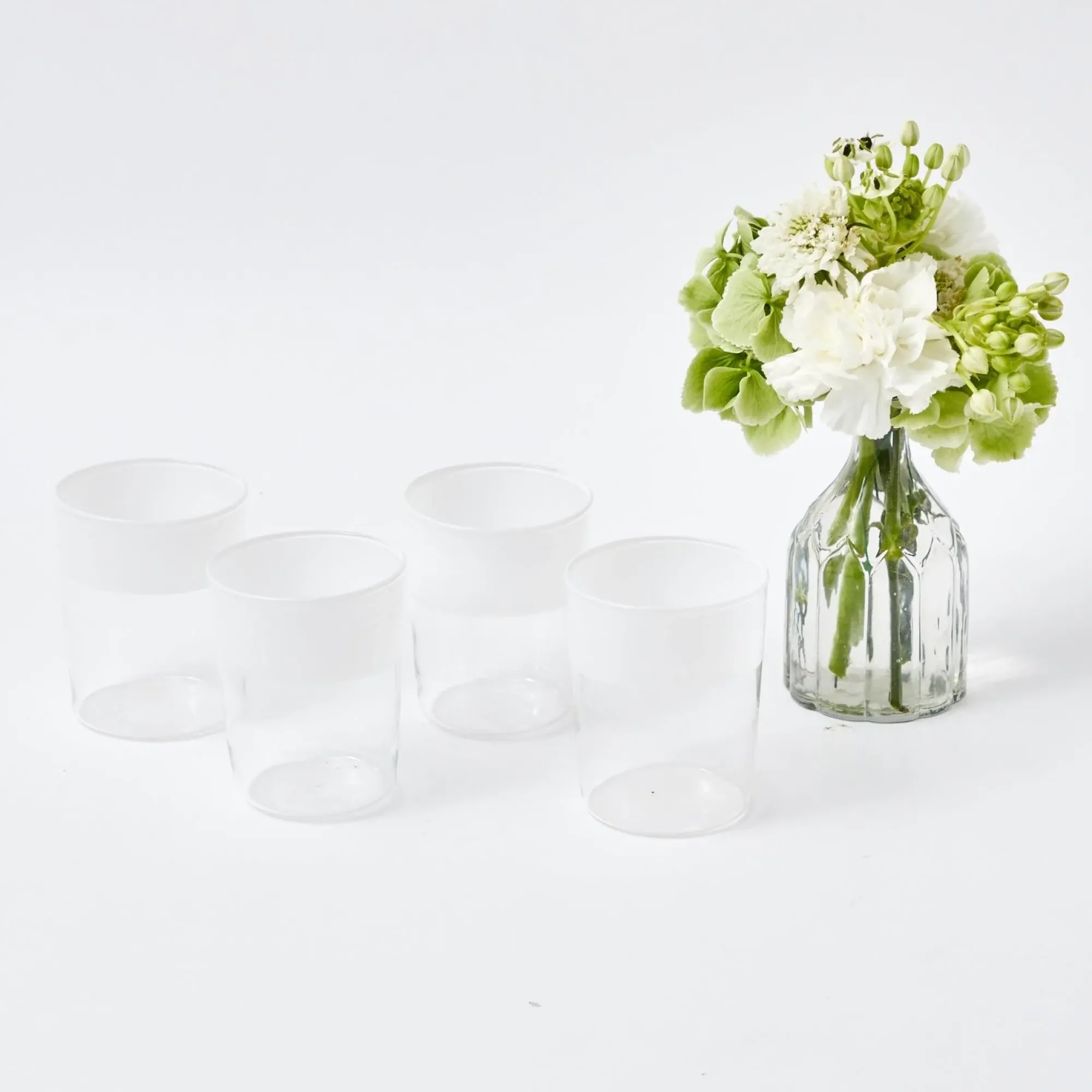 White Ribbon Water & Wine Glassware Set|Mrs. Alice Discount