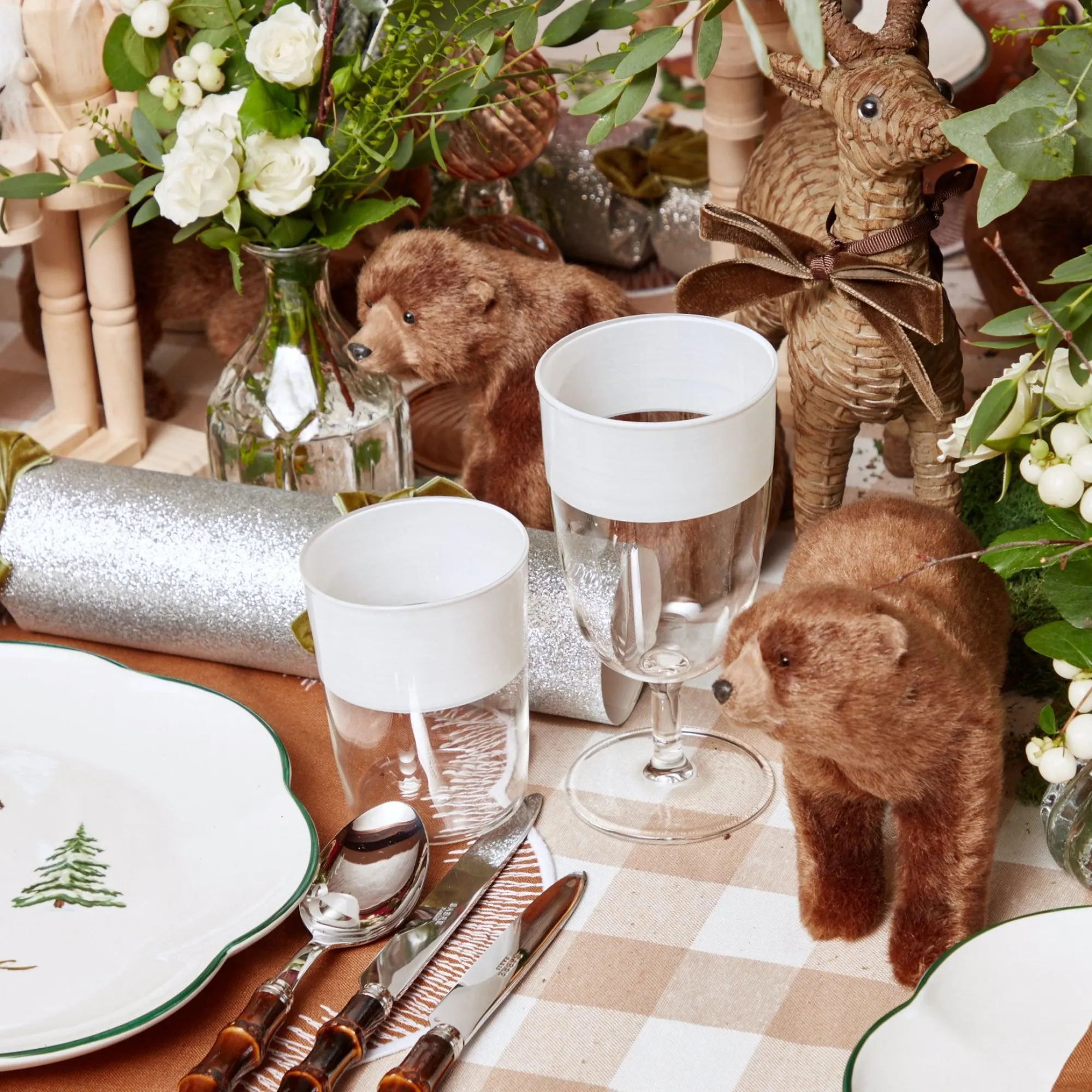 White Ribbon Water & Wine Glassware Set|Mrs. Alice Discount