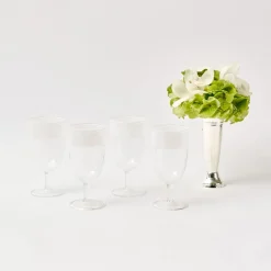 White Ribbon Water & Wine Glassware Set|Mrs. Alice New