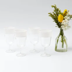 White Ribbon Wine Glasses (Set Of 4)|Mrs. Alice