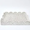 White Scalloped Rattan Tray|Mrs. Alice Hot