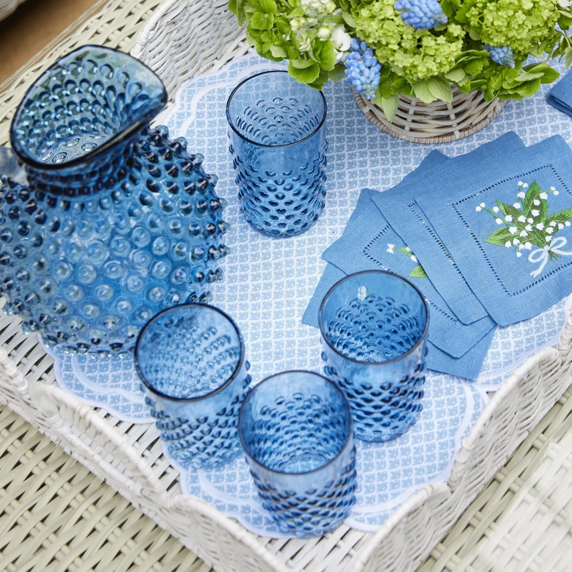 White Scalloped Rattan Tray|Mrs. Alice Hot