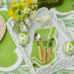 White Small Scalloped Rattan Tray|Mrs. Alice Online