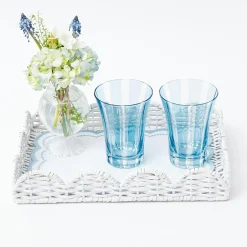 White Small Scalloped Rattan Tray|Mrs. Alice Online