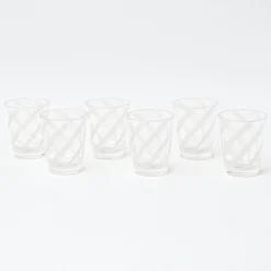 White Swirl Outdoor Glasses (Set Of 6)|Mrs. Alice Best