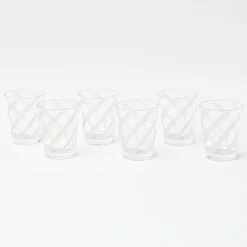 White Swirl Outdoor Glasses (Set Of 6)|Mrs. Alice Best