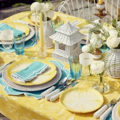 Yellow Capri Lettuce Dinner & Starter Plates (Set Of 8)|Mrs. Alice New