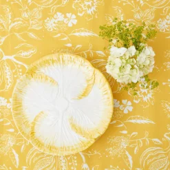 Yellow Capri Lettuce Dinner Plates (Set Of 4)|Mrs. Alice Clearance