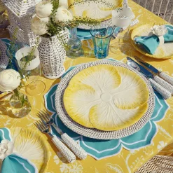 Yellow Capri Lettuce Dinner Plate|Mrs. Alice Discount