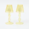 Yellow Glass Lantern Tea Light Holder (Pair) - 18Cm|Mrs. Alice Online