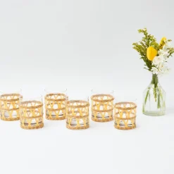 Yellow Raffia Water Glasses (Set Of 6)|Mrs. Alice Hot