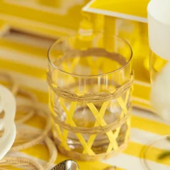 Yellow Raffia Water Glasses (Set Of 6)|Mrs. Alice Hot