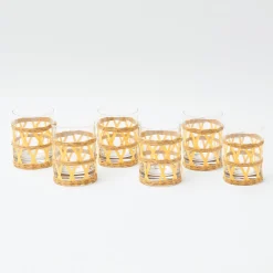 Yellow Raffia Water Glasses (Set Of 6)|Mrs. Alice Hot