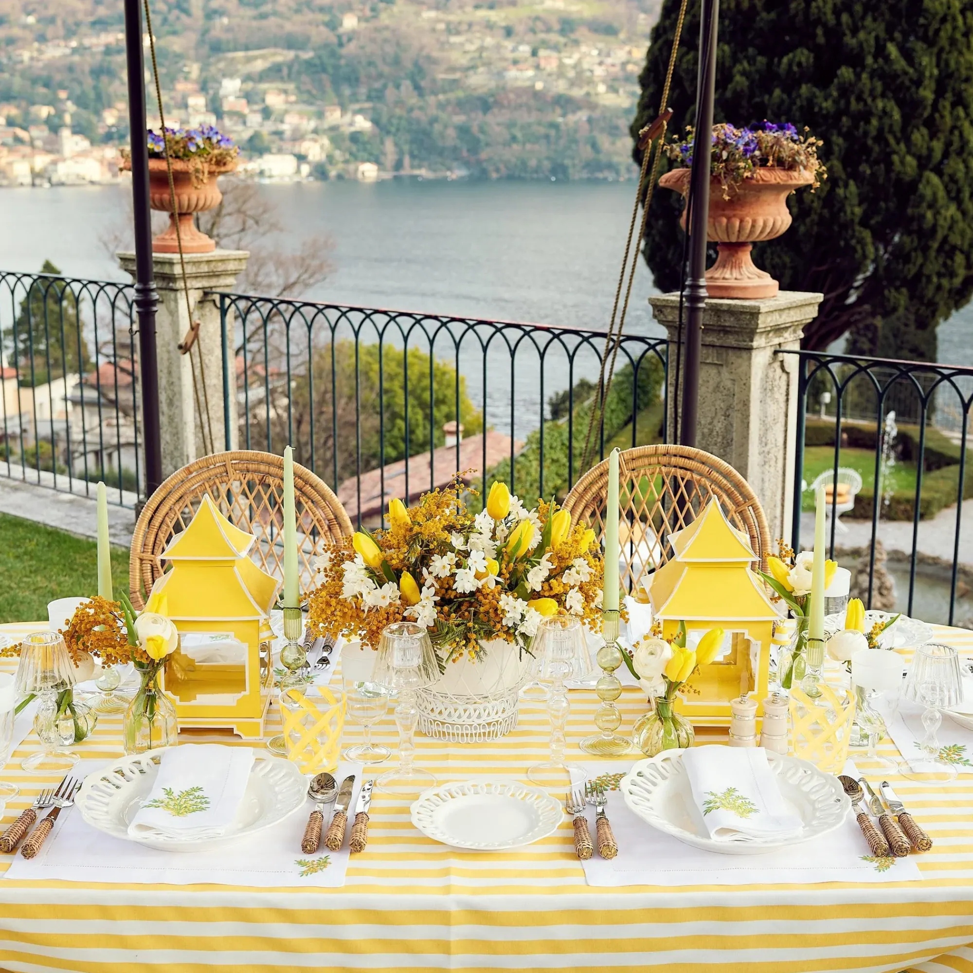 Yellow Swirl Outdoor Glasses (Set Of 6)|Mrs. Alice Outlet