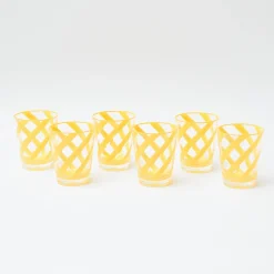 Yellow Swirl Outdoor Glasses (Set Of 6)|Mrs. Alice Outlet